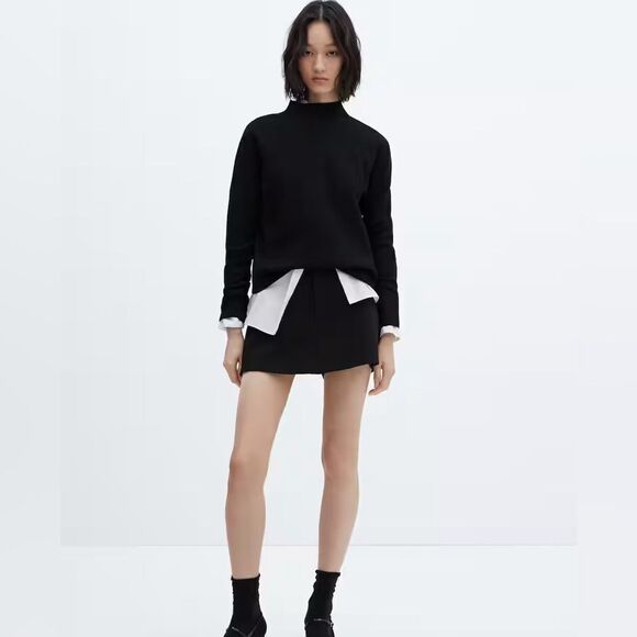 Mango High‎ collar sweater Black 1XL NWT IN PACKAGE - Picture 1 of 11